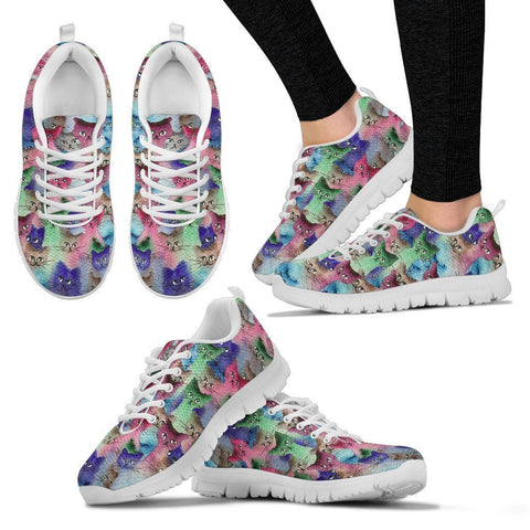 Cats Group Christmas Print Running Shoes For Women-Free Shipping-Paww-Printz-Merchandise