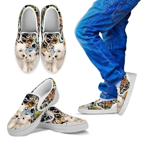 Amazing West Highland White Terrier (Westie) Print Slip Ons For Kids-Express Shipping-Paww-Printz-Merchandise