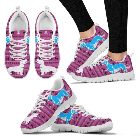 Cute Dachshund Print Christmas Running Shoes For Women-Free Shipping-Paww-Printz-Merchandise