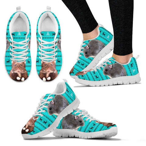 Djungarian Hamster Print Christmas Running Shoes For Women-Free Shipping-Paww-Printz-Merchandise