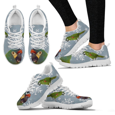Mini Macaw Parrot Print Christmas Running Shoes For Women-Free Shipping-Paww-Printz-Merchandise