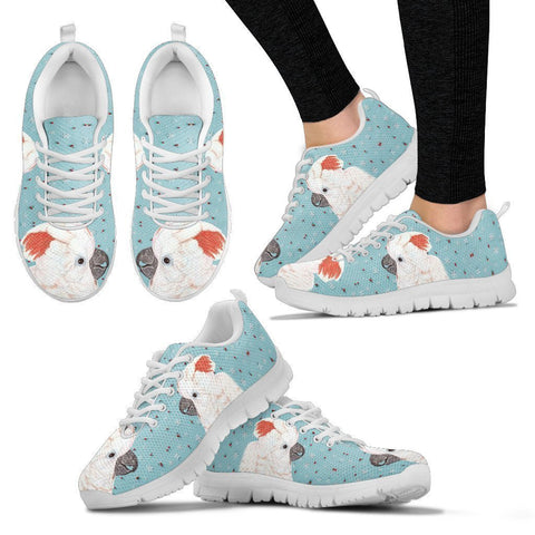 Salmon Crested Cockatoo Parrot Print Christmas Running Shoes For Women-Free Shipping-Paww-Printz-Merchandise