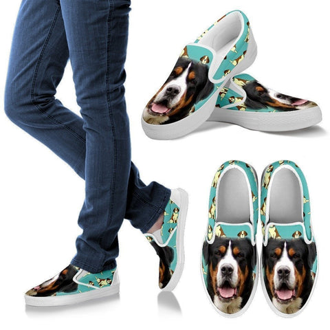 Entlebucher Mountain Dog Print Slip Ons For Women- Express Shipping-Paww-Printz-Merchandise