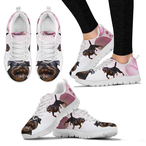 Rottweiler Pink White Print Running Shoes For Women-Free Shipping-Paww-Printz-Merchandise