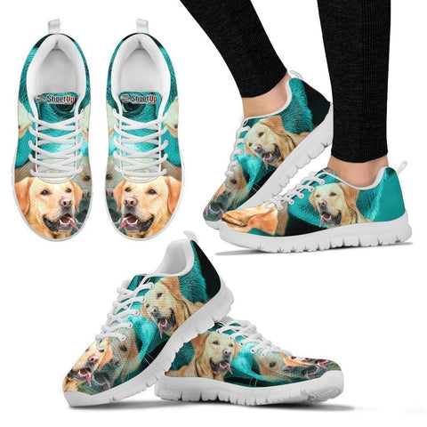 Labrador Retriever On Deep Skyblue Print Shoes For Women- Free Shipping-Paww-Printz-Merchandise