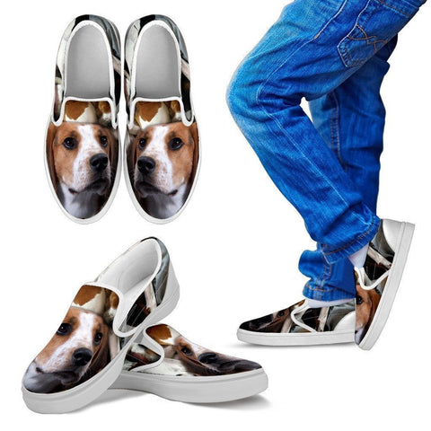 Treeing Walker Coonhound Print Slip Ons For Kids- Express Shipping-Paww-Printz-Merchandise