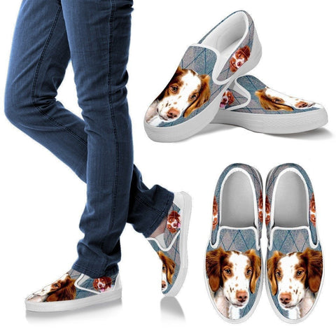 Brittany Dog Print Slip Ons For Women-Express Shipping-Paww-Printz-Merchandise