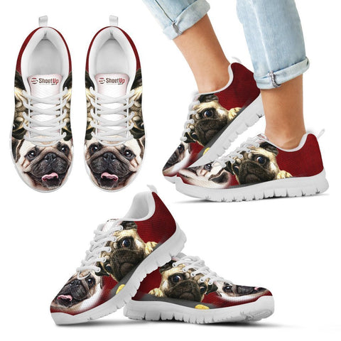 Funny Pug Print Running Shoes For Kids And Women- Free Shipping-Paww-Printz-Merchandise