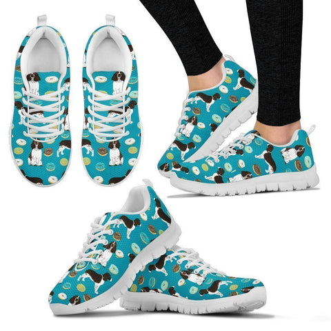 English Springer Spaniel Pattern Print Sneakers For Women- Express Shipping-Paww-Printz-Merchandise