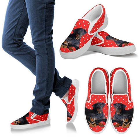 Rottweiler Dog Print Slip Ons For Women-Express Shipping-Paww-Printz-Merchandise