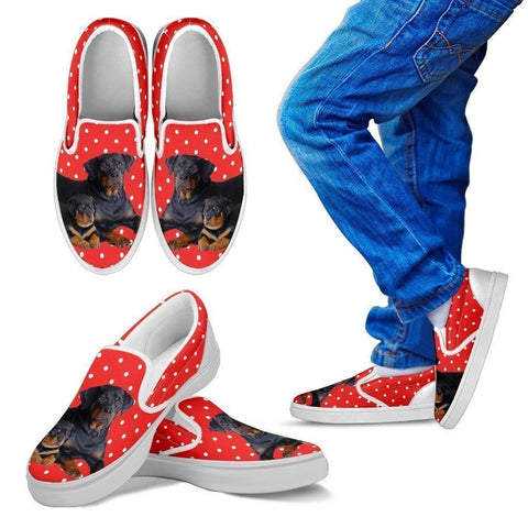 Rottweiler Dog Print Slip Ons For Kids-Express Shipping-Paww-Printz-Merchandise