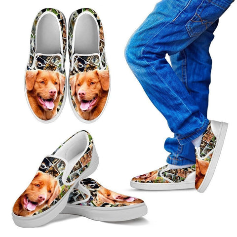 Amazing Nova Scotia Duck Tolling Retriever Print Slip Ons For Kids-Express Shipping-Paww-Printz-Merchandise