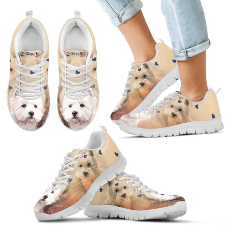 West Highland White Terrier Print Running Shoes For Kids- Free Shipping-Paww-Printz-Merchandise