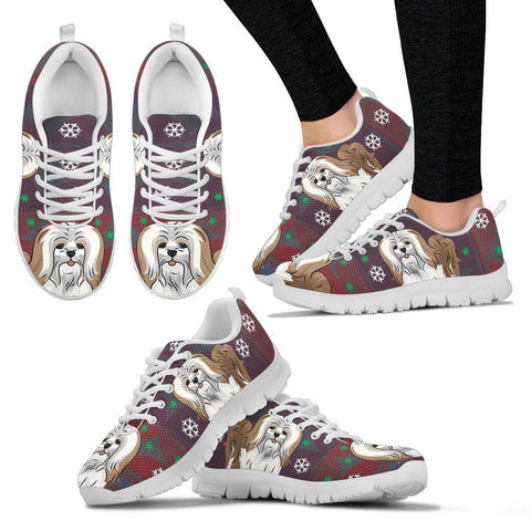 Lhasa Apso Dog Print Christmas Running Shoes for Women-Free Shipping-Paww-Printz-Merchandise