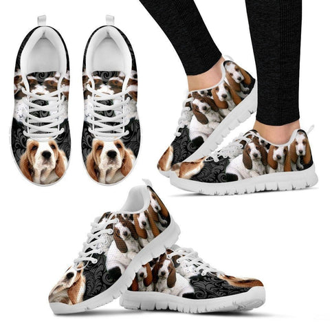Basset Hound-Dog Running Shoes For Women-Free Shipping-Paww-Printz-Merchandise