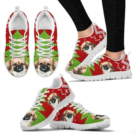 Tibetan Spaniel Christmas Print Running Shoes For Women-Free Shipping-Paww-Printz-Merchandise