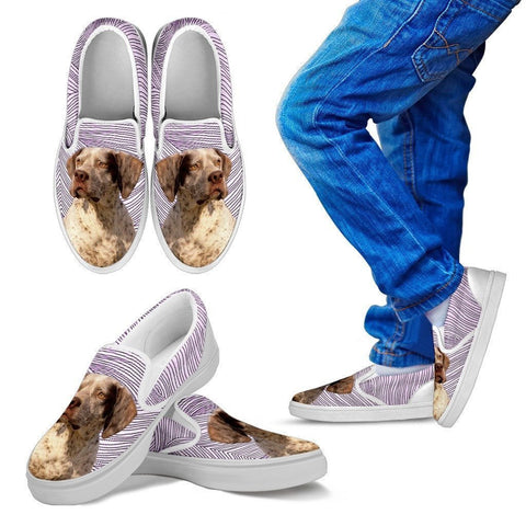 Braque du Bourbonnais Dog Print Slip Ons For Kids-Express Shipping-Paww-Printz-Merchandise