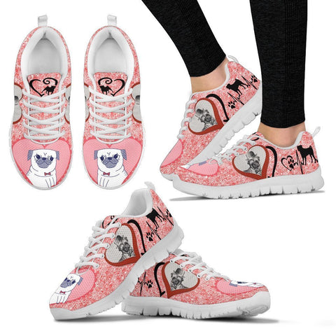Valentine's Day Special-Pug Dog Print Running Shoes For Women-Free Shipping-Paww-Printz-Merchandise