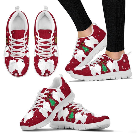 American Eskimo Dog Print Christmas Running Shoes For Women-Free Shipping-Paww-Printz-Merchandise