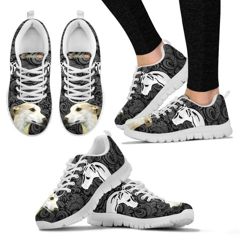 Whippet On Black-Women's Running Shoes-Free Shipping-Paww-Printz-Merchandise