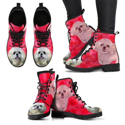 Valentine's Day Special-Shih Tzu On Red Print Boots For Women-Free Shipping-Paww-Printz-Merchandise