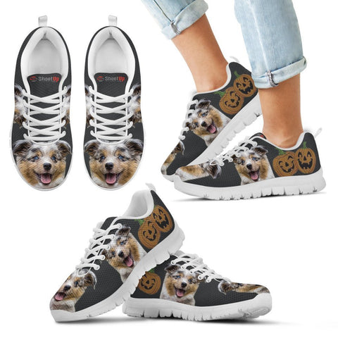 Miniature Australian Shepherd Halloween Print Running Shoes For Kids/Women-Free Shipping-Paww-Printz-Merchandise