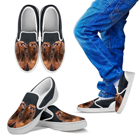 Dachshund Dog Print Slip Ons For Kids-Express Shipping-Paww-Printz-Merchandise
