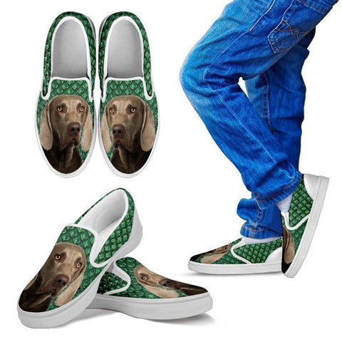 Weimaraner Dog Print Slip Ons For Kids-Express Shipping-Paww-Printz-Merchandise