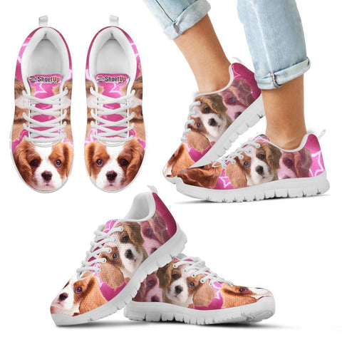 Cavalier King Charles Spaniel Print Running Shoes For Kids- Free Shipping-Paww-Printz-Merchandise