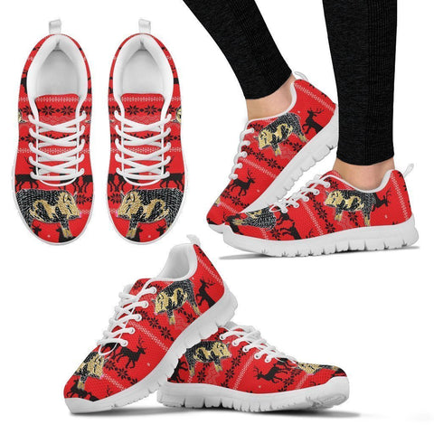 Ossabaw Island Pig Print Christmas Running Shoes For Women- Free Shipping-Paww-Printz-Merchandise