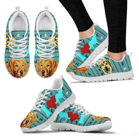 Golden Retriever Print Christmas Running Shoes For Women-Free Shipping-Paww-Printz-Merchandise