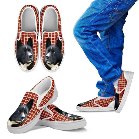Karelian Bear Dog Print Slip Ons For Kids-Express Shipping-Paww-Printz-Merchandise