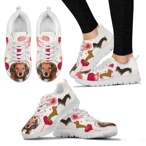 Valentine's Day Special Dachshund Dog Print Running Shoes For Women- Free Shipping-Paww-Printz-Merchandise