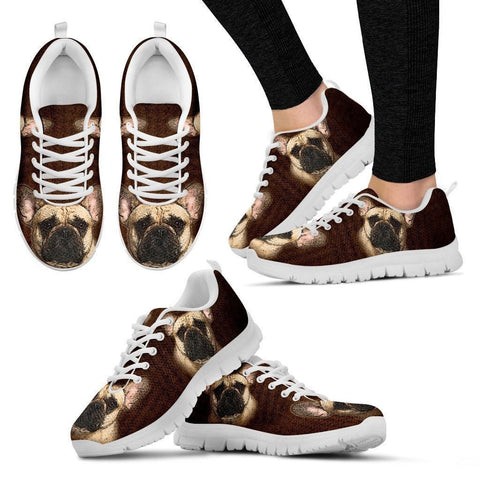 Cute French Bulldog Print Sneakers For Women(White/Black)- Express Shipping-Paww-Printz-Merchandise