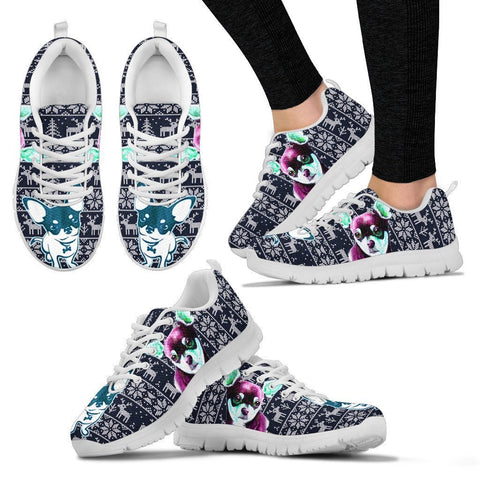 Cute Chihuahua Print Christmas Running Shoes For Women-Free Shipping-Paww-Printz-Merchandise