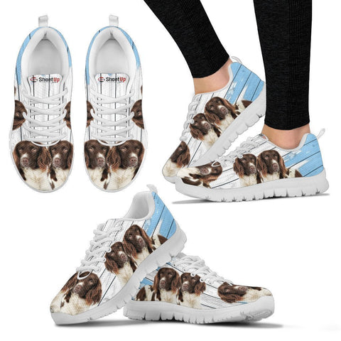 English Springer Spaniel Blue White Print Sneakers For Women-Free Shipping-Paww-Printz-Merchandise