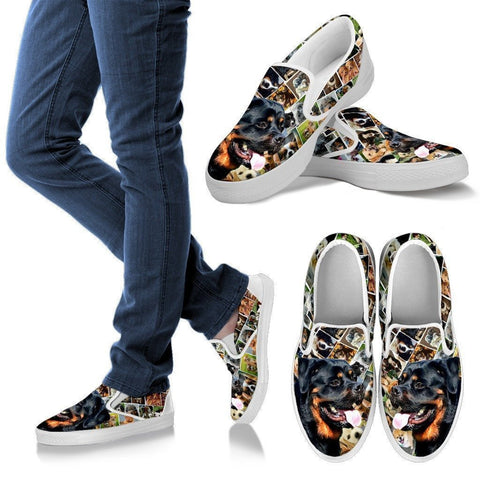 Amazing Rottweiler Dog Print Slip Ons For Women-Express Shipping-Paww-Printz-Merchandise
