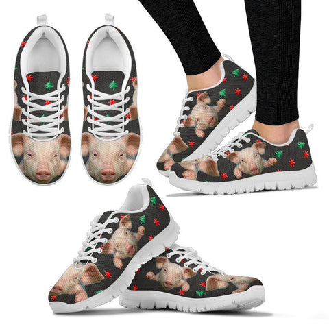 Miniature Pig3 Print Christmas Running Shoes For Women-Free Shipping-Paww-Printz-Merchandise