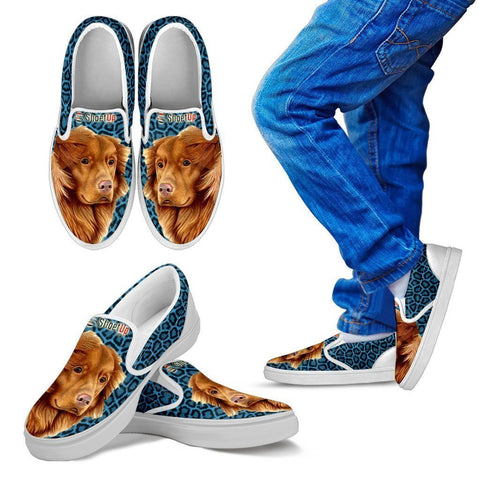 Amazing Nova Scotia Duck Tolling Retriever Print-Kid's Slip Ons-Free Shipping-Paww-Printz-Merchandise