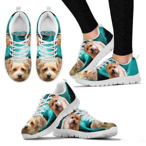 Norwich Terrier On Deep Sky Blue Print Running Shoes For Women- Free Shipping-Paww-Printz-Merchandise