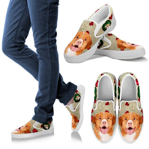 Valentine's Day Special-Nova Scotia Duck Tolling Retriever Print Slip Ons For Women-Free Shipping-Paww-Printz-Merchandise