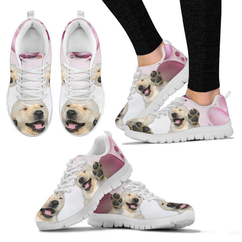 Labrador Retriever Pink White Print Running Shoes For Women-Free Shipping-Paww-Printz-Merchandise