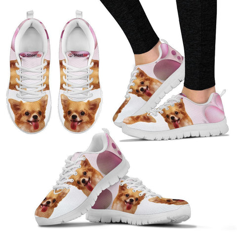 Chihuahua Pink White Print Running Shoes For Women-Free Shipping-Paww-Printz-Merchandise