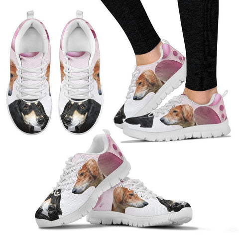 Black Saluki Dog Print Running Shoes For Women-Free Shipping-Paww-Printz-Merchandise