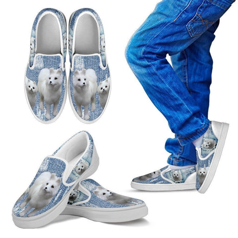 Cute Samoyed Dog Print Slip Ons For Kids-Express Shipping-Paww-Printz-Merchandise