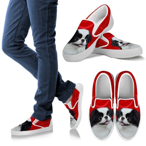 Japanese Chin Print Slip Ons For Women-Express Shipping-Paww-Printz-Merchandise