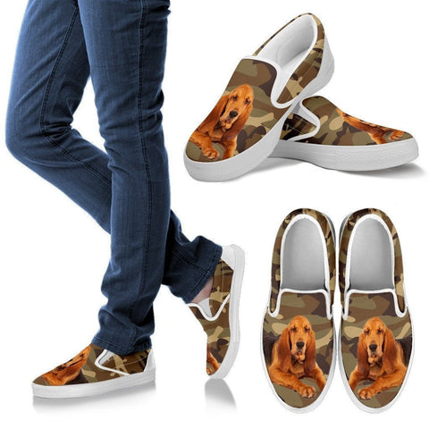Bloodhound Dog Print Slip Ons For Women-Express Shipping-Paww-Printz-Merchandise