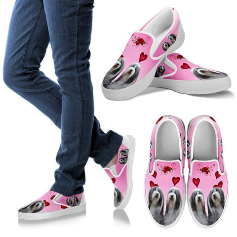 Valentine's Day Special-Bearded Collie Print Slip Ons For Women-Free Shipping-Paww-Printz-Merchandise