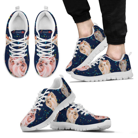Cute Yorkshire Terrier blue Print Running Shoes For Men-Free Shipping-Paww-Printz-Merchandise
