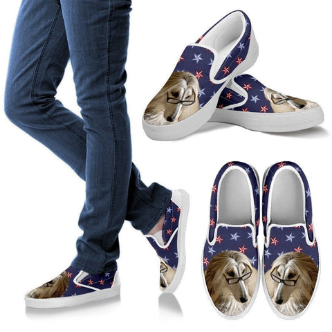Afghan Hound Dog Print Slip Ons For Women-Express Shipping-Paww-Printz-Merchandise